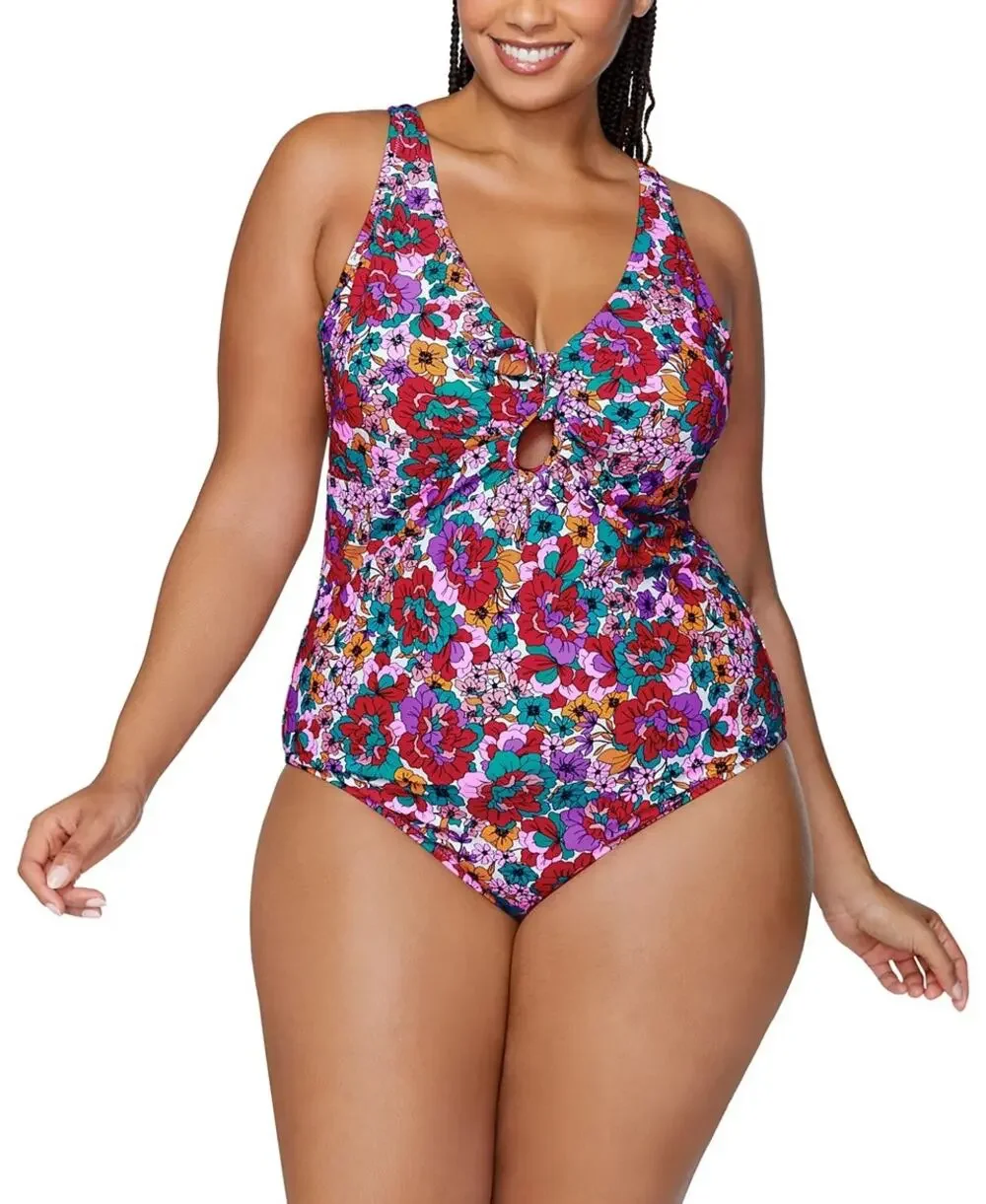 Raisins Curve Trendy Plus Size Muna Floral One-Piece Swimsuit
